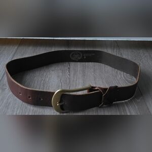 Gap 1969 Genuine Leather Belt Size S | Solid Brass Buckle | Made in USA | Brown